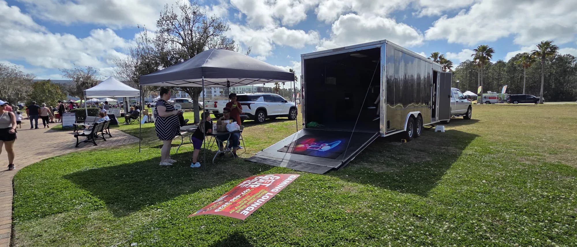 Gaming trailer at a park event