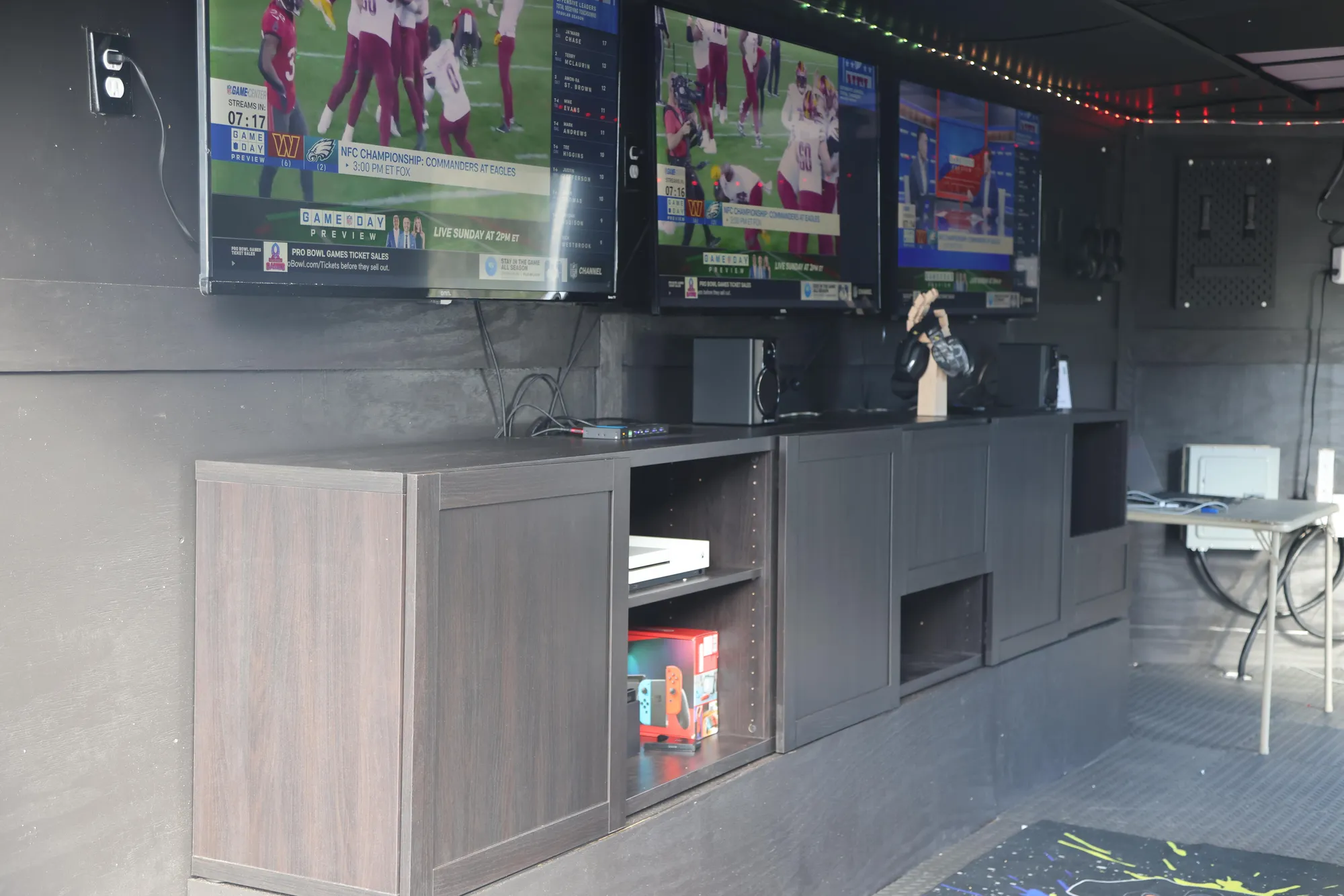 Consoles and cabinets including Nintendo Switch